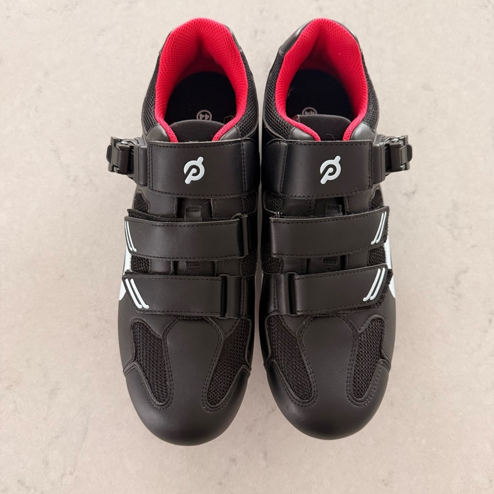 Peloton Men's Black and Red Athletic Cycling Shoes